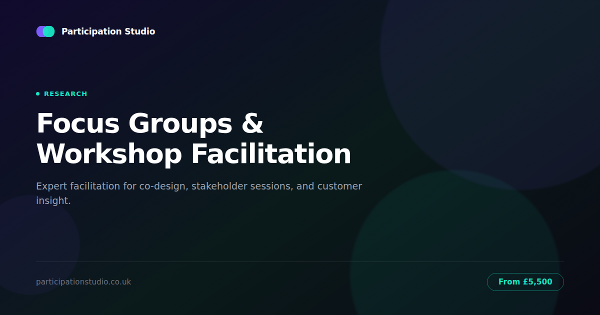 Focus Groups & Workshops UK | Facilitated Research Sessions Co-Design