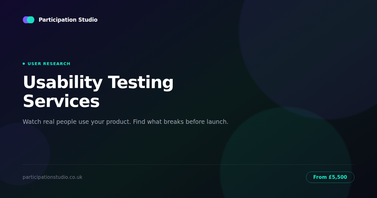 Usability Testing Leeds | User Testing Agency | Participation Studio