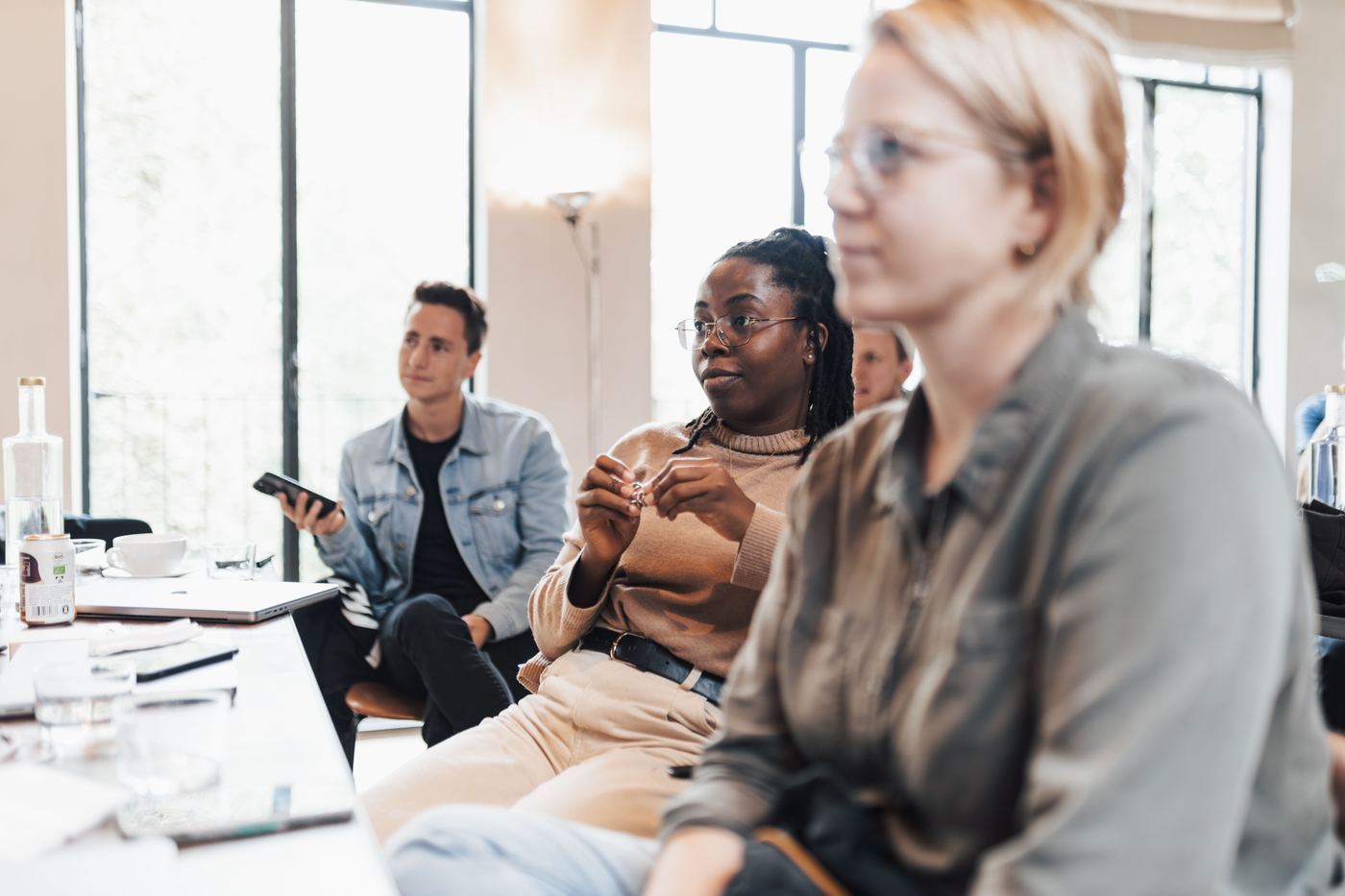 A diverse group of people taking part in a research session